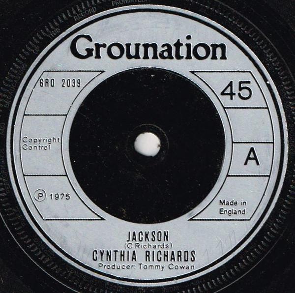 

7inch Record CYNTHIA RICHARDS - Jackson GRO2039 Grounation 1975 UK Reggae, Ska & Dub Used