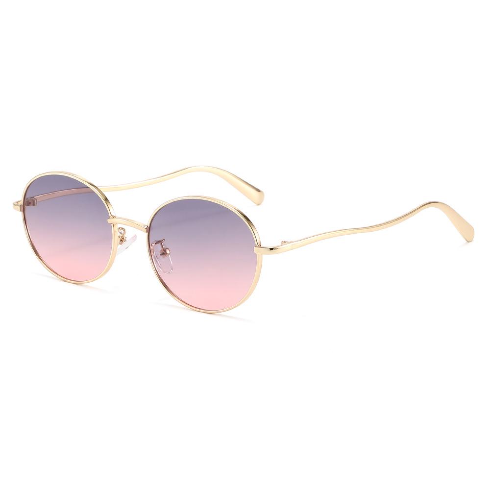 2026 European & American Style Unisex Round Frame Sunglasses - Trendy Metal Design