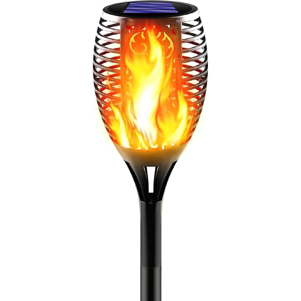 Large Solar Torch Light with Flickering Flame, Upgraded Ultra-Bright Solar Outdoor Lights, Waterproof Landscape Decorations Lighting Security Tiki