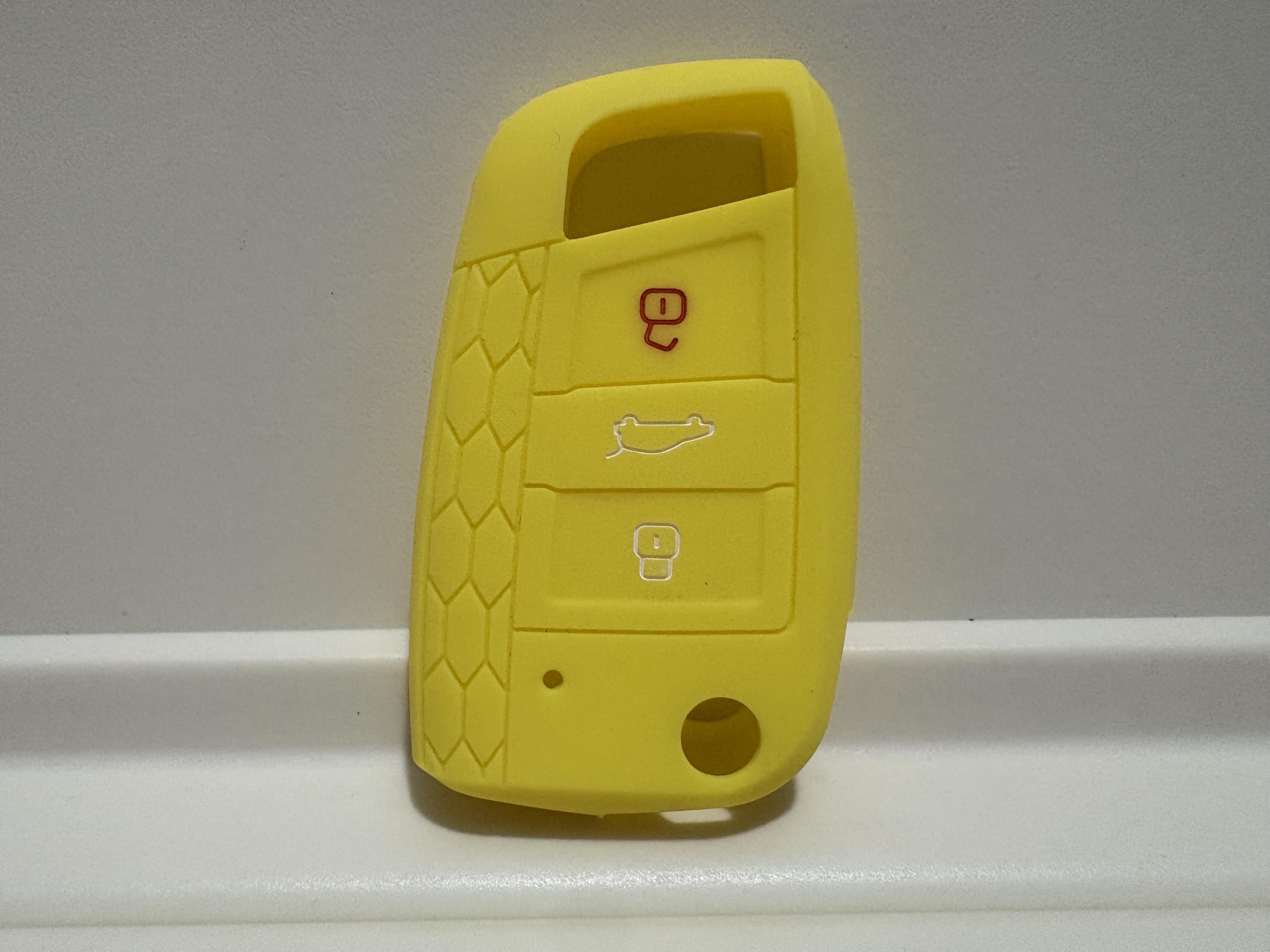

3 Buttons Silicone Cover Case Shell Key Fob Bag For For VW Golf 7 GTI MK7 For Skoda Octavia A7 For Seat Car Accessories Parts жёлтый