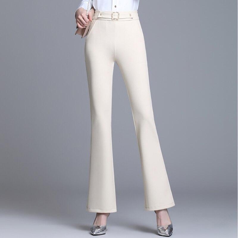 2021 Invierno Cintura Alta Oficina Trajes de Mujer Pantalones Elástico  Mujercitas Flare Pantalón Mujer Elegante Pantalones Largos Mujer Pantalón  comprar a buen precio — entrega gratuita, reseñas reales con fotos — Joom