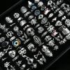 20/30/50/100 Stuks Vintage Punk Schedel Oog Ringen Set Voor Vrouwen Mannen Mix Stijl Hip Hop Vinger Ring Sieraden Feest Cadeau
