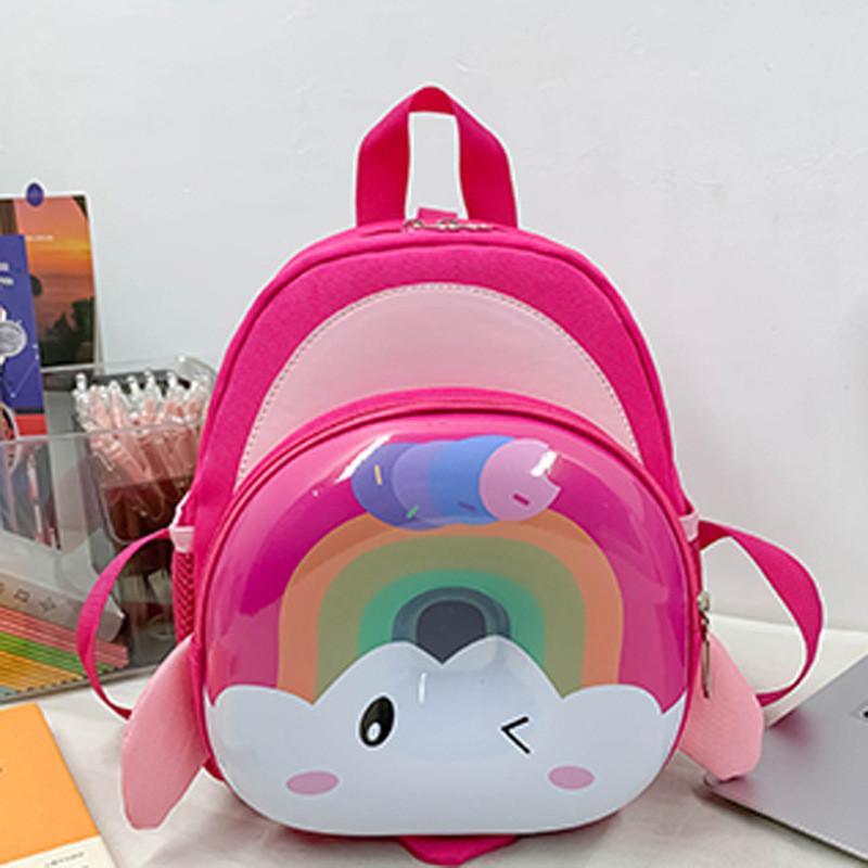 Print Rainbow Elephant Kids Animal Backpack Breathable Nylon Schoolbag Gift Cute