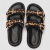 Fashion Leopard Metal Buckle Design Women Slippers Sexy Comfort Non Slip Slide Sandals Woman Summer Platform Flip Flops for Women