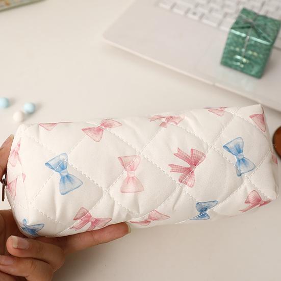 Jijijing Bow/Floral Pencil Case, Large Capacity Pouch, Waterproof Stationery Perfect Gift for Students Kids And Friends