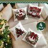 Christmas Series Flowers Pillowcase Printed Polyester 45X45Cm Throw Pillowcover Decorative Sofa Cushion Pillowslip Home Decor