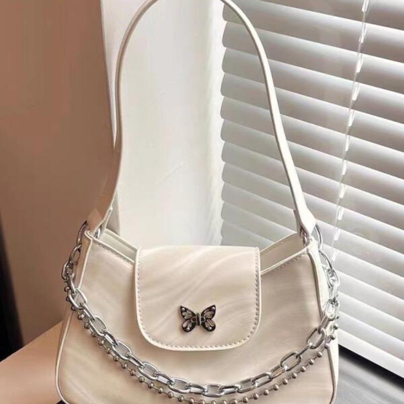 Women's Bags Fashion Shoulder Bags Retro Bow Chain Bag Axillary Bags Leisure Korean Style Trend Handheld Bags Small Square Bags