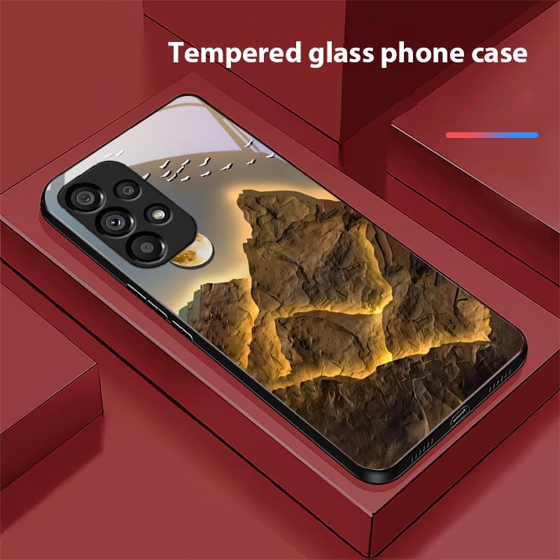 Jubao Basin Water For Samsung Galaxy S10 20 Plus 21 FE 22 23 24 FE 25 Ultra Black Tempered Glass Phone Case Hard Shell