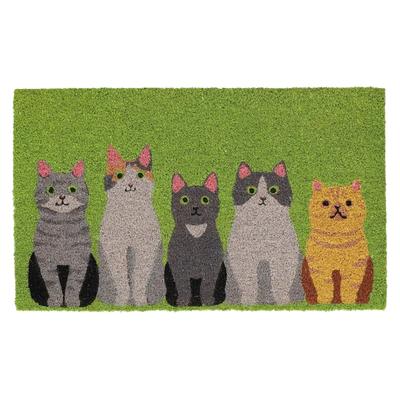 Colorful Doormat with Kitten Motif 75x45