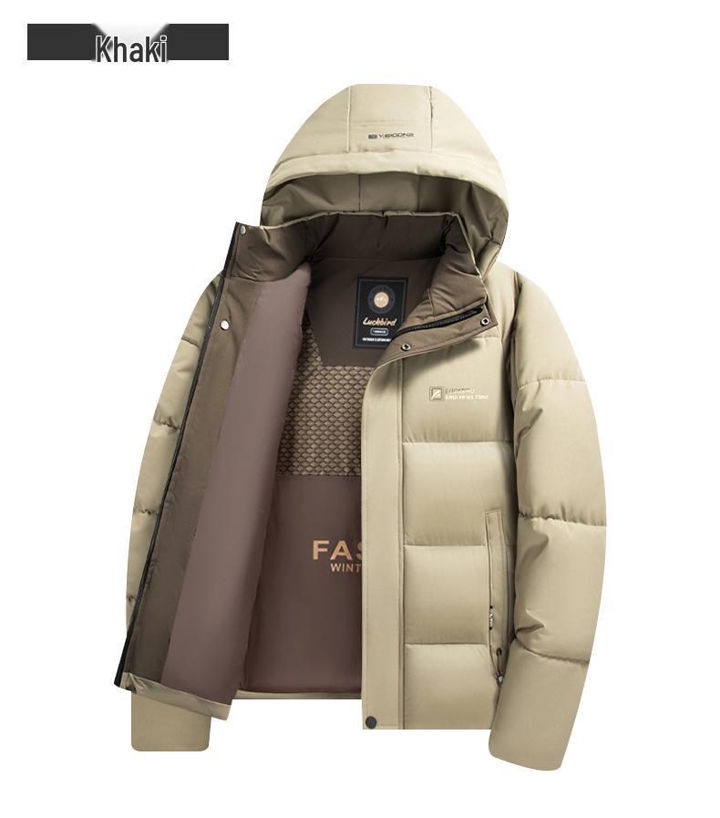 Men's Fleece-Lined Graphene Cotton Jacket, Warm Hooded and Cold-Resistant Winter Outerwear