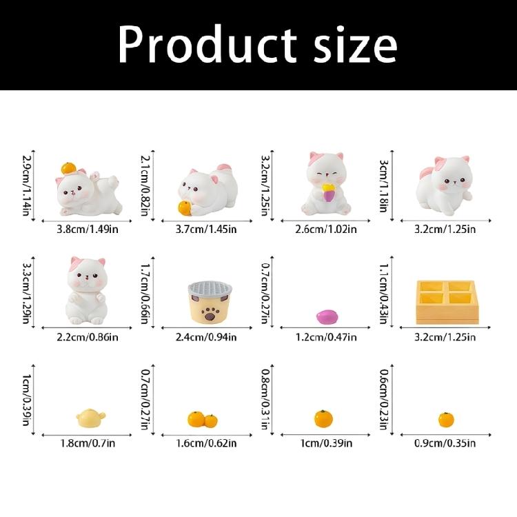 11Pcs Funny Cats Brewing Tea Miniature Statue Resin Art Piece Collectible Ornaments For Creative Desktop Shelf Displays