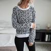 Suéter de manga larga con estampado de leopardo para mujer, elegante, informal, de otoño, estilo vintage