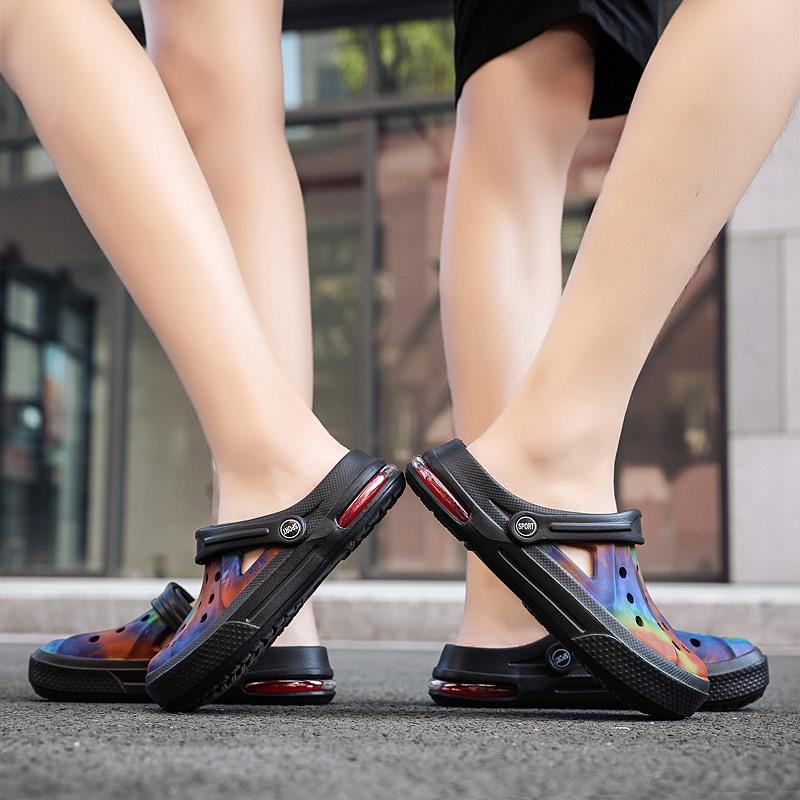Summer Camouflage Graffiti Clog Sandals for Men and Women Air Cushion Sandals Clogs Garden Slippers Men's Outdoor Casual Shoes