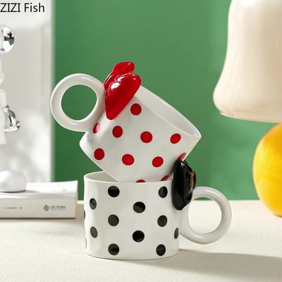 Tazza d'Acqua con Fiocco Bo Dian Tazza per la Colazione della Fidanzata Tazza per il Latte Tazza da Caffè per il Tè del Pomeriggio Ufficio Casa Tazza in Ceramica Set Creativo per Bere