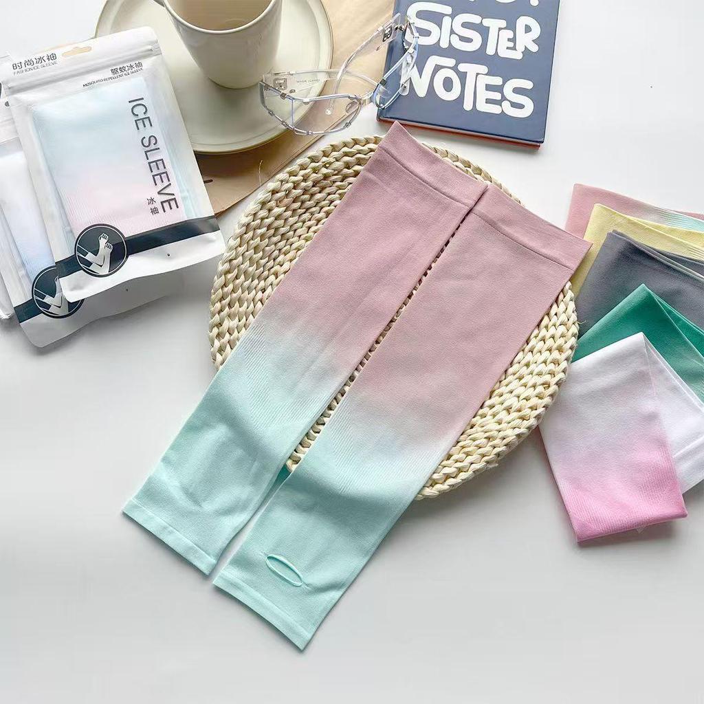 Gradient Color UV Protection Ice Silk Sleeves - Unisex Sun Protection Arm Guards