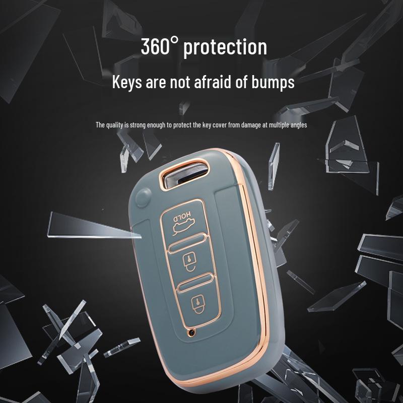 Hyundai Elantra 12th Gen, ix35, Sonata 8 Key Cover - Drop-Proof Protection with Full Shell and Buckle.