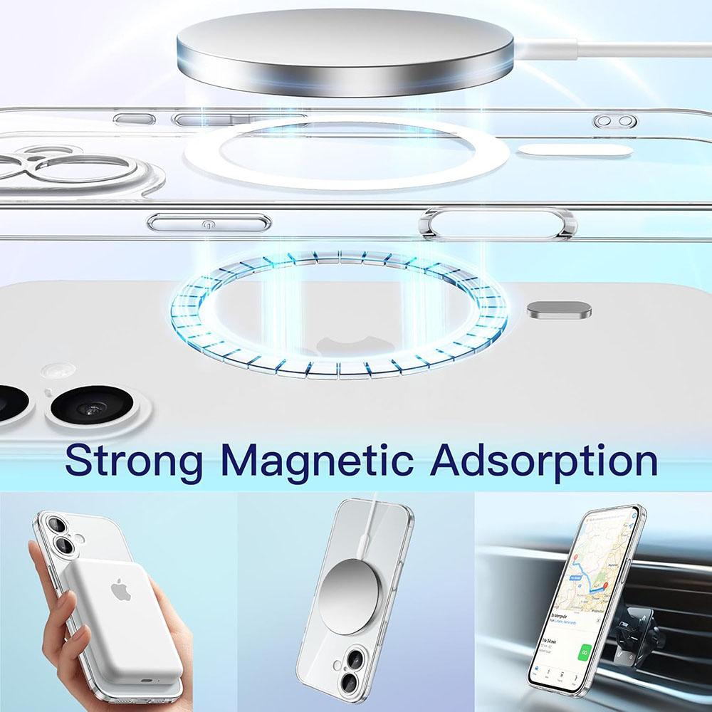 Camera Protection Hybrid Case For iPhone Air 17 16 15 14 11 Pro Max Plus 16E Magnetic MagSafe Shell Hard Silicone Cover