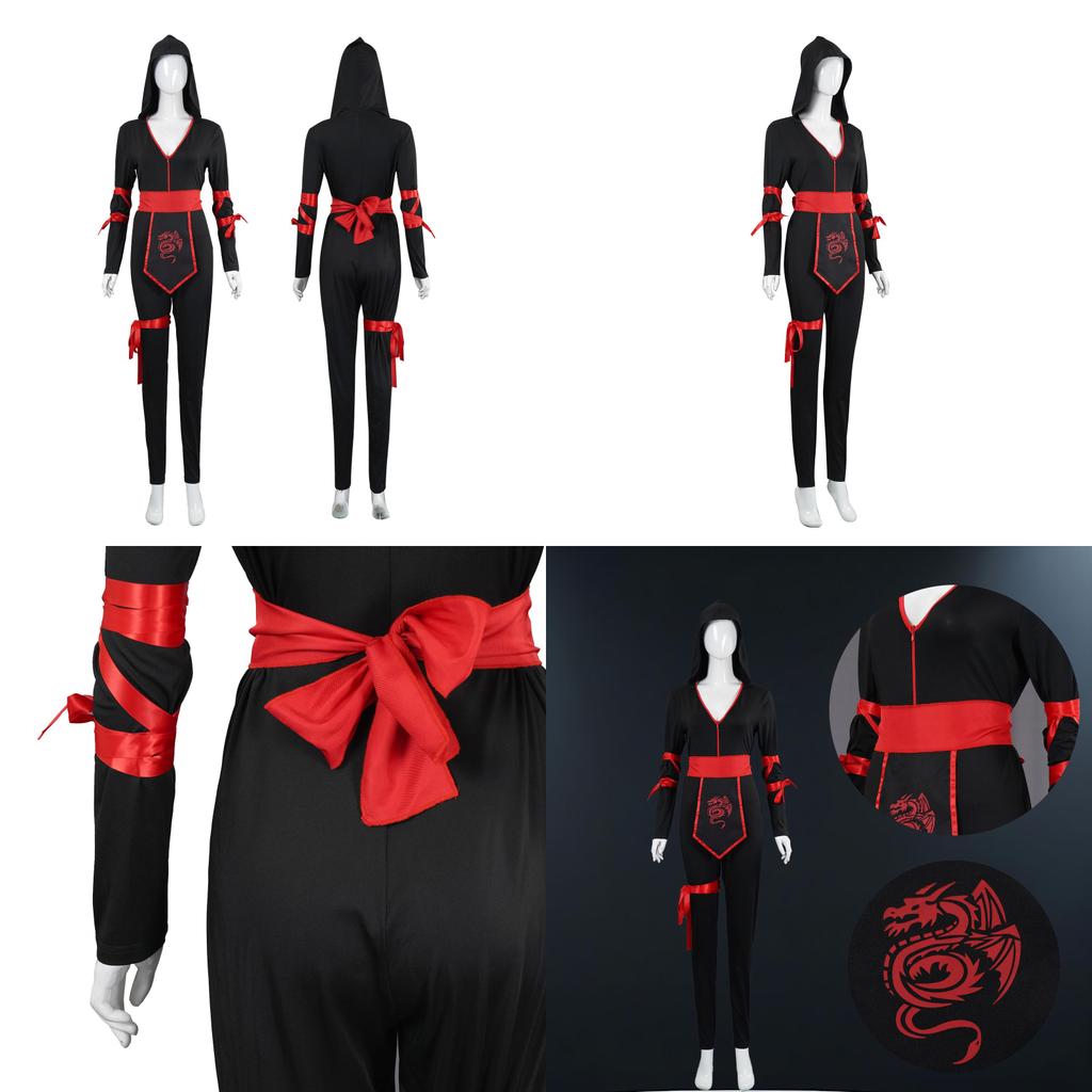 Halloween Adult Female Ninja Cosplay Costume With Polyester Blend For Stage Performance