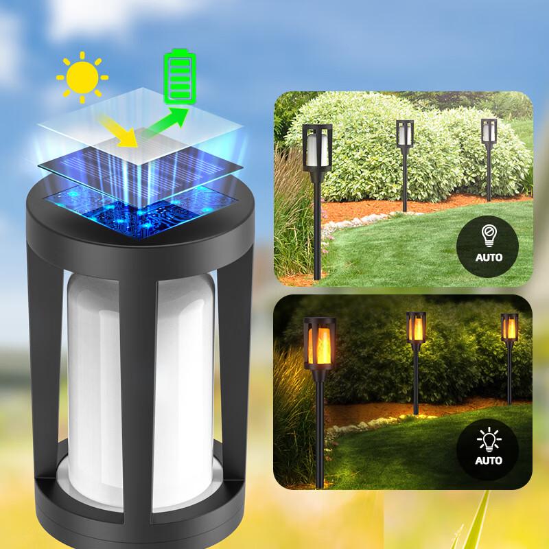Outdoor Solar Flame Garden Lamp