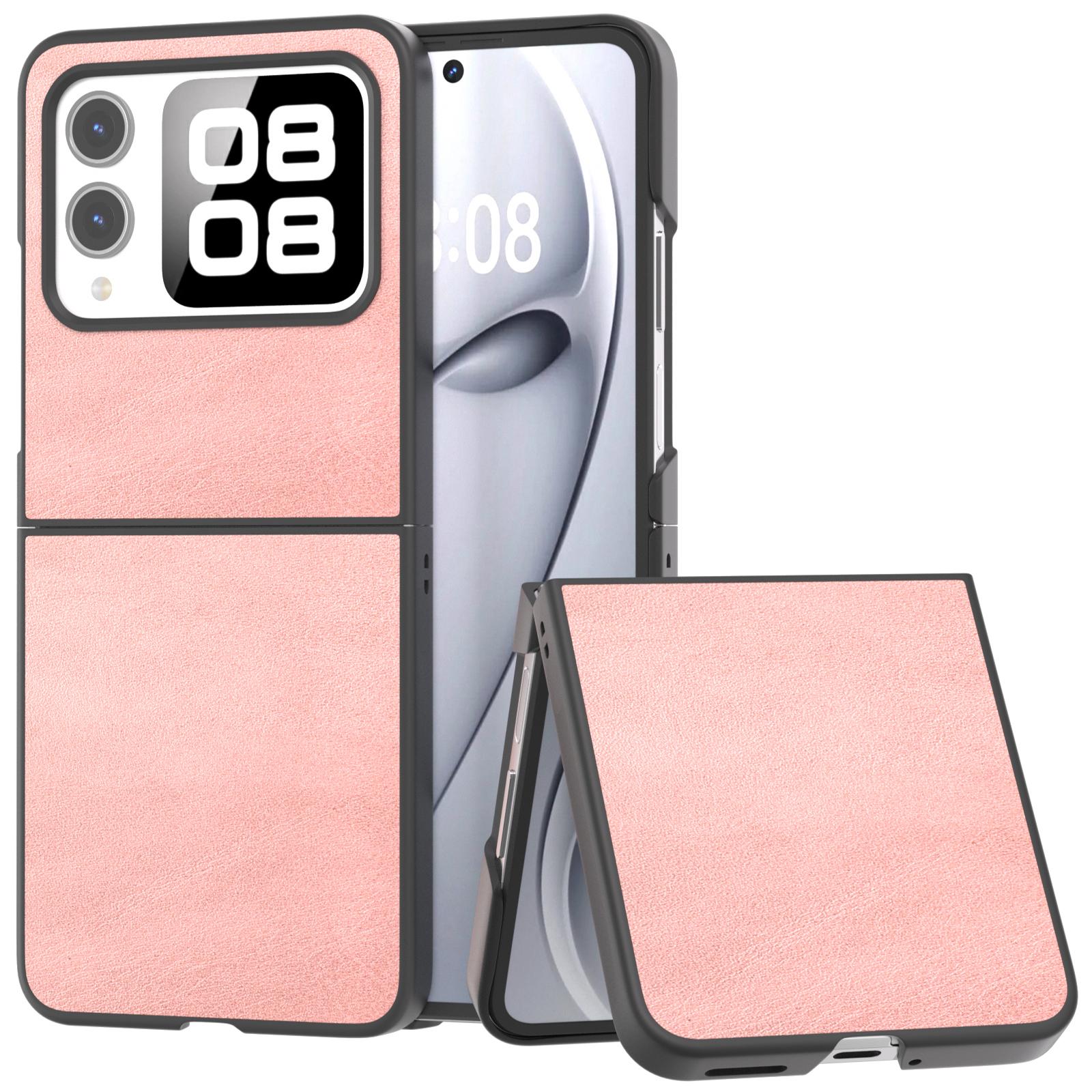 For Huawei nova Flip 5G Case Cowhide Texture Hard PC+PU Protective Phone Cover A