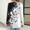 Damenmode, lässig, langärmelig, bedruckt, Rundhalspullover, Top-Bluse