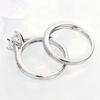 CopperFour Claws Round Ring for Women 2 pcs/set AAA Cubci Zirconia Wedding Rings Set Engagement Jewelry
