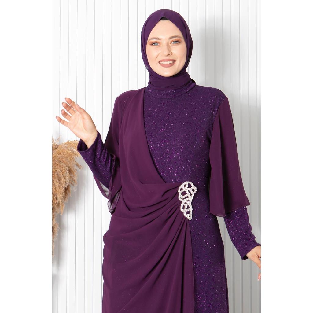 Damla Evening Dress Purple Fhm886