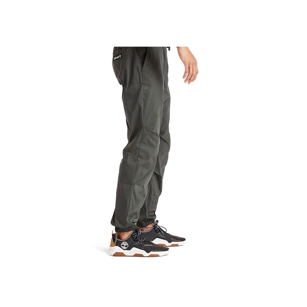 Timberland Logo Solid Color Casual Drawstring Tapered Pants Men Pants Mud A1O96P01