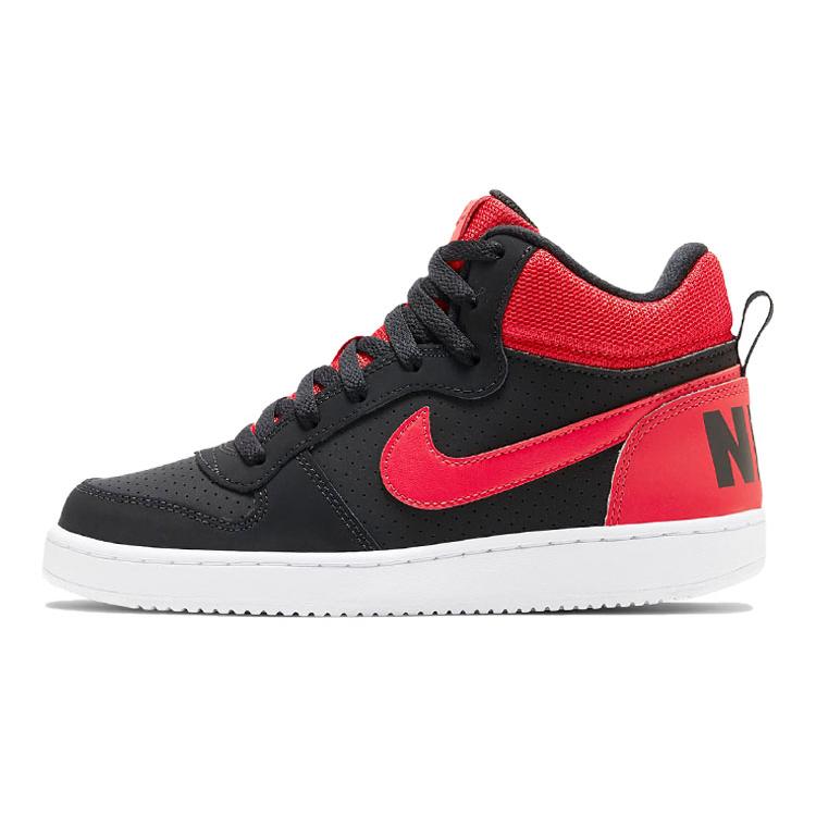 Nike Court Borough Mid Sneakers Black/Red GS 839977-002 37.5