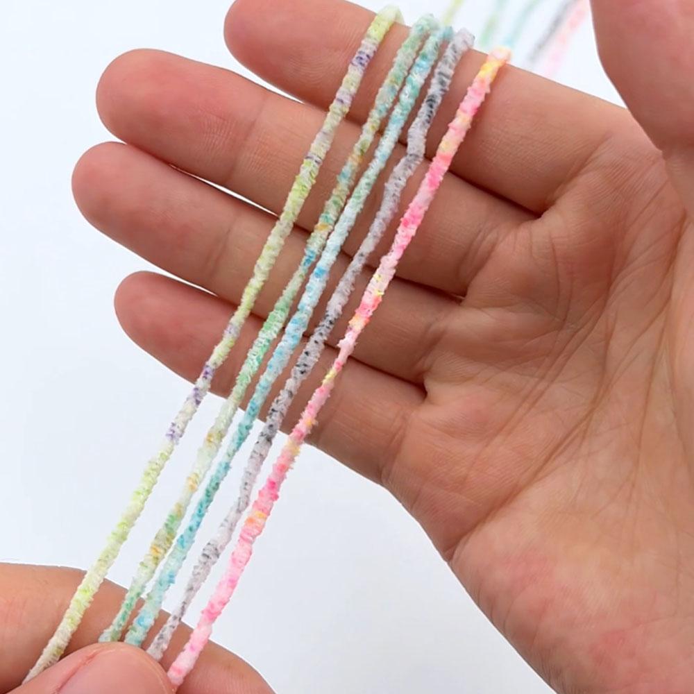 2.5mm Rayon Chenille Yarn for Fly Tying - 5M Multi-Color Soft Chenille Fiber for Woolly Bugger, Leech, Streamer Flies Making (5 Colors Optional)