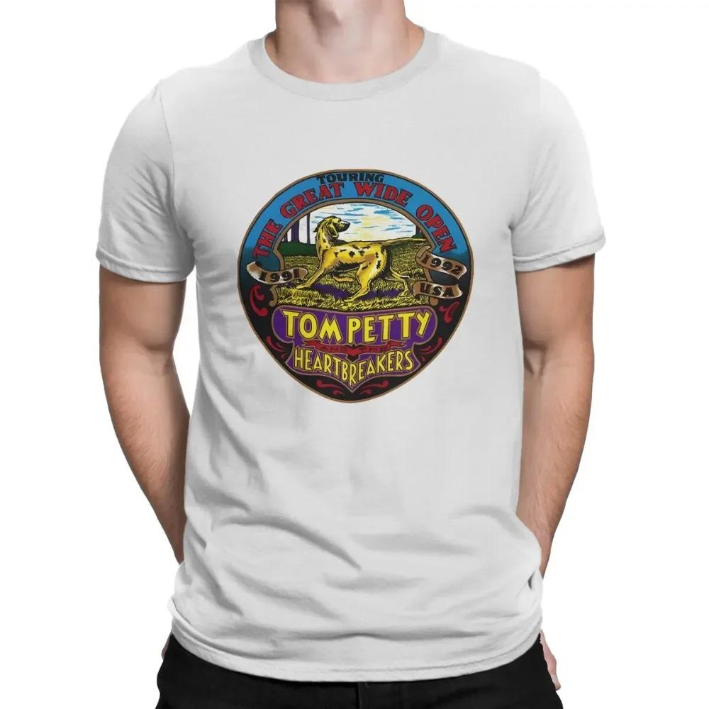 Petty Singer Tee Shirt Round Neck The Heartbreaks Band Tom Informal Short Sleeve Clothing Pop Rock Men's Funny T-Shirts