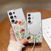 Independent Station Hot-selling Retro Colored Flowers for Samsung 25 Magnetic Mobile Phone Case Transparent s24Plus Hard Case S22