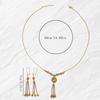Gold-Plated Tassel Necklace & Earring Set: Middle Eastern Wedding Jewelry for Women