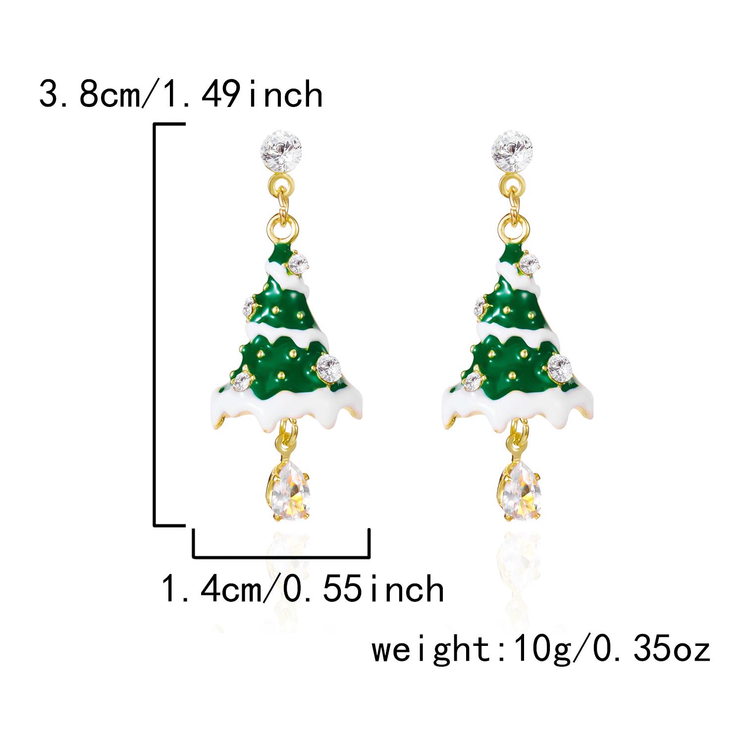 

Cute Christmas Tree Colorful Crystal Zircon Snowman Dangle Earrings For Women Snowflake Bow Earrings Xmas New Year Party Gifts