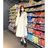 Women's Plus Size Waffle Knit Long Sleeve Dress with Cinched Waist and Polo Collar - New 2025 Spring/Autumn Style