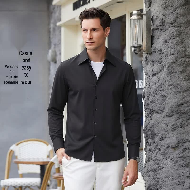 POLOMEISDO Men s Solid Long Sleeve Oxford Shirt 170/88A