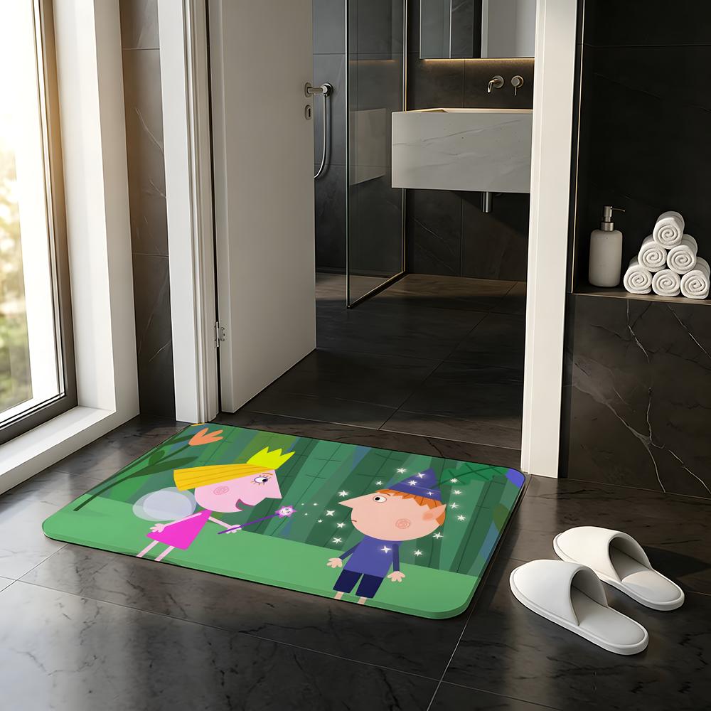 ANIME B-Ben Holly's Kleines Königreich Fußmatte Saugfähige Fußmatte Rutschfeste Eingangsteppich für Badezimmer Toiletten und WCs