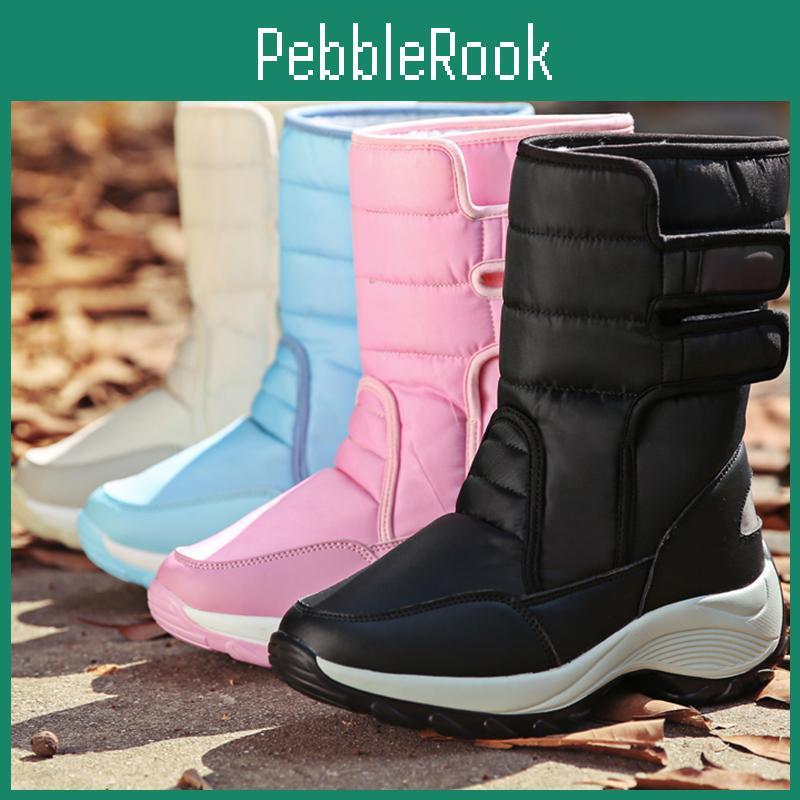 Large 3542 Size Womens Winter Snow Boots Hightop Thick Plush Outdoor Waterproof Womens Boots