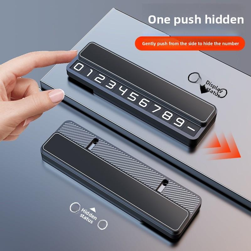 Temporary Parking Number Plate, Moving Car Number Card, High-End And Sophisticated Car Accessory, Hidden Metal Design