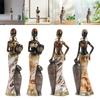 Africian Women Figurine Lightweight Multipurpose African Decor African Sculpture Home Decor Brown for Bookshelves Living Room