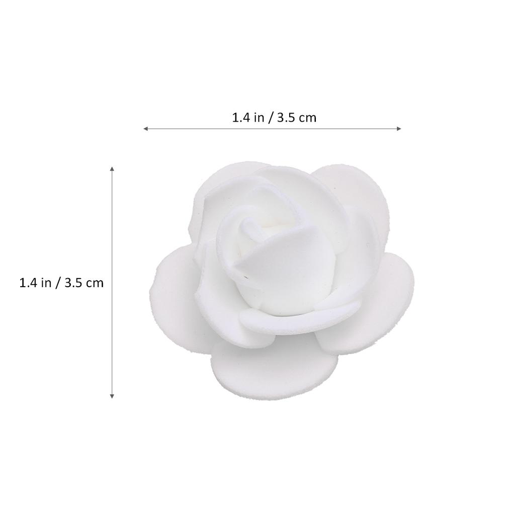100Pcs 3.5cm Artificial Rose Heads Realistic Foam Fake Rose Heads for Wedding Decoration Party Home DIY Craft Projects