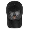 Winter Windproof PU Earmuff Hat: Warm Quilted Leather-Style Baseball Cap for Middle-Aged & Elderly