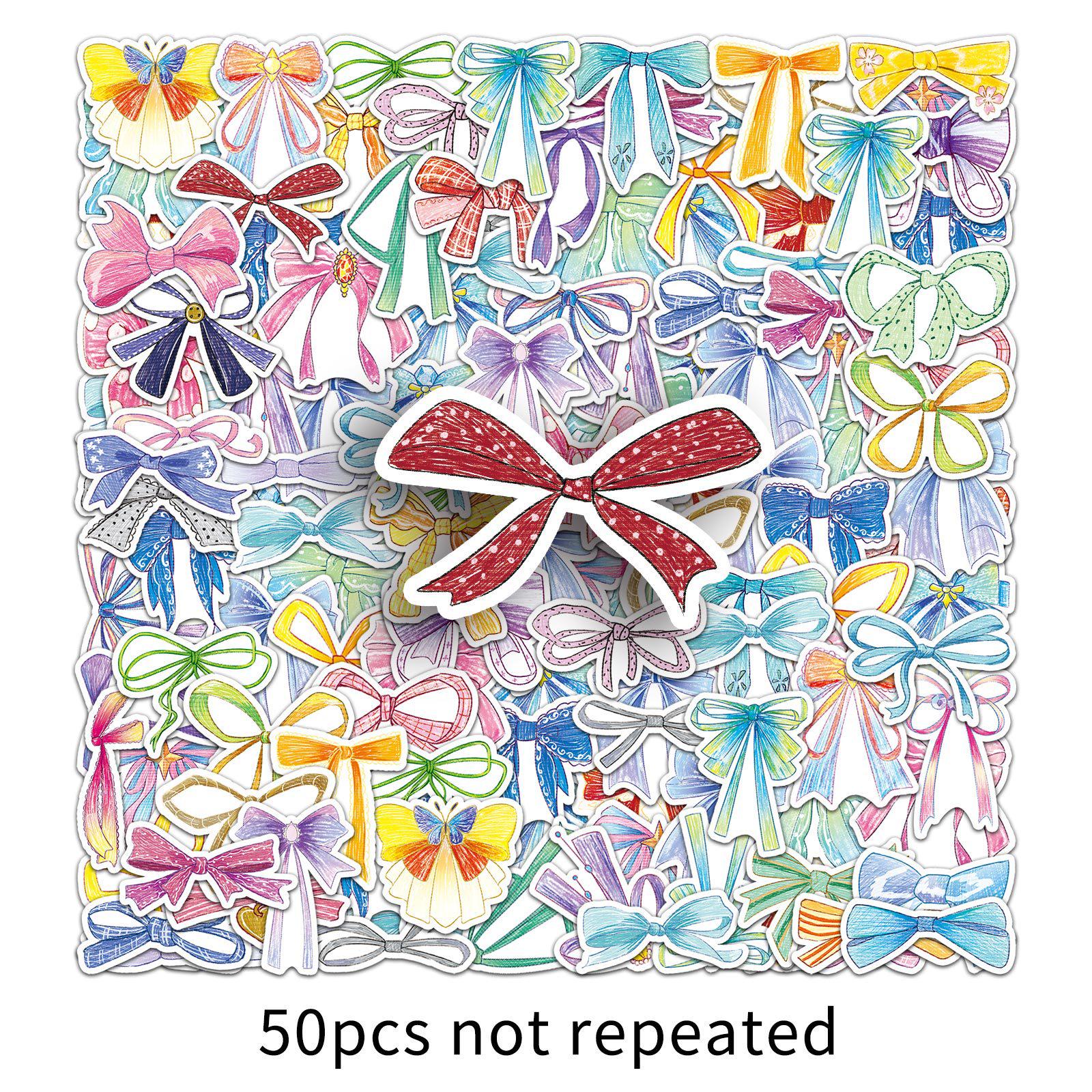 

50 Креативных Мультяшных Стикеров с Бантиками для Чехлов для Телефонов и Дневников