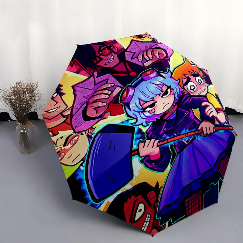1 Stück Outdoor-Regenschirm mit Anime-Charakteren - Automatisches Öffnen/Schließen, Tragbares 3-fach faltbares Design, 8-Speichen-Eisenrahmen, Perfektes Geschenk für Fans, Reisende
