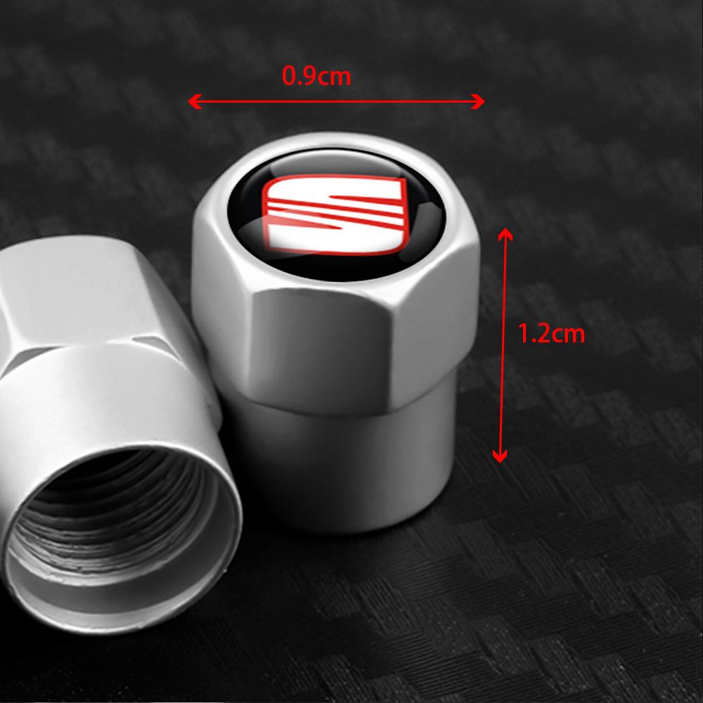Ussh2 4Pcs Car Wheel Tire Valve Caps Tyre Stem Cover Bolt-In Accessories For Seat Cupra FR Ateca Ibiza Cordoba Leon Exeo Altea Arona