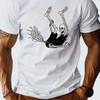 Men Cotton Skateboard Skeleton Graphic T-Shirt Breathable Tee with Skull Print Machine Washable Multiple Colors