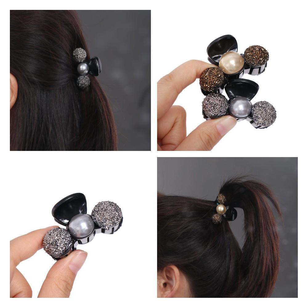 

Headwear Rhinestone Hair Claw Zircon Pearl Hair Clip Creative Female шампанского