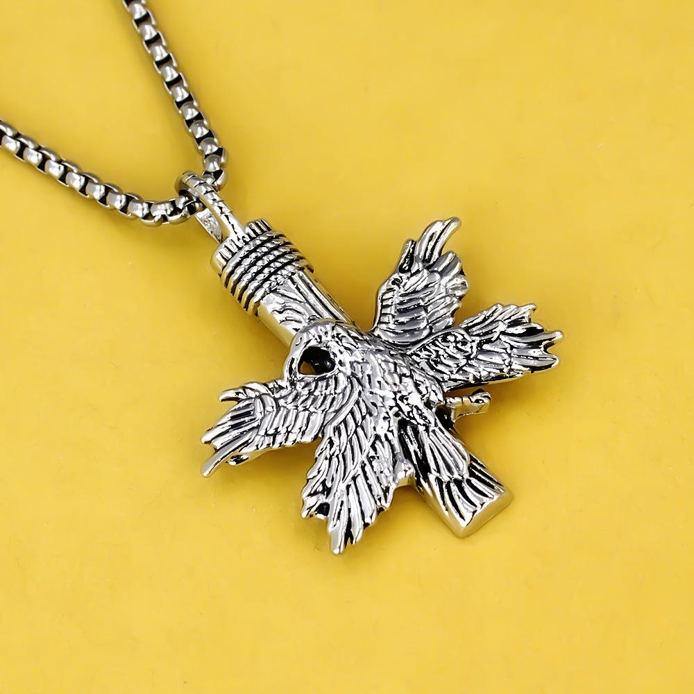 Antique Titanium Steel Viking Cross Necklace For Men Fade Resistant Pendant Jewelry