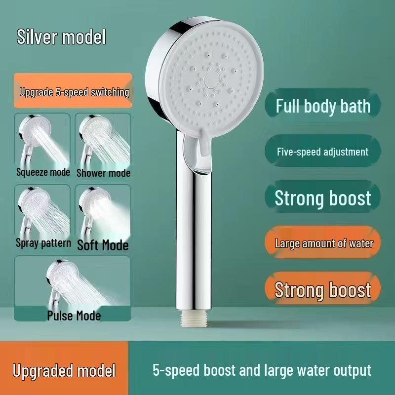 Pressurized Rain Shower Head Set for Household Bathroom with Water Heater Compatibility