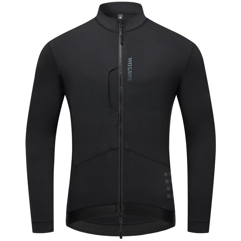 Mens Thermal Cycling Jacket Windproof Water-Resistant Fleece-Lined Long Sleeve Top Winter Riding